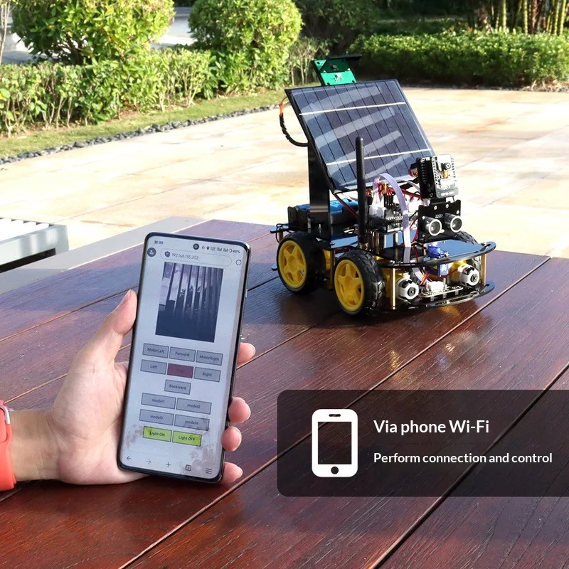 Coding Robot Toy - Mobil Robot ESP32 CAM Bertenaga Surya