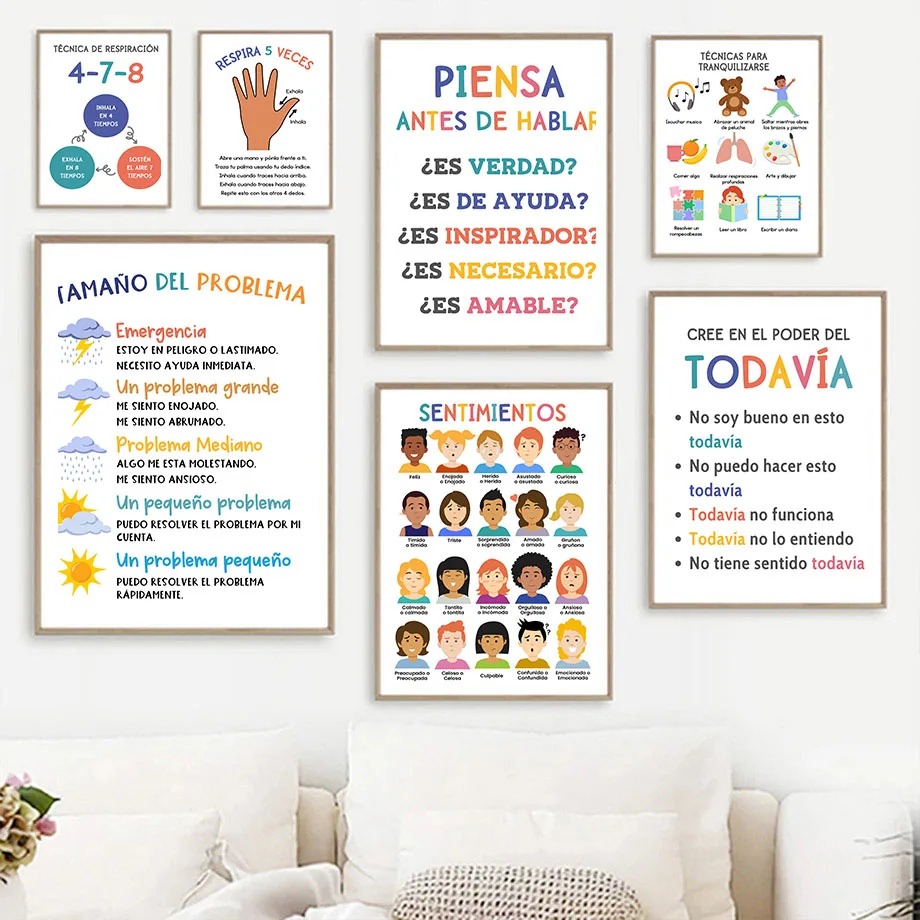 Kids Yoga Education - Poster Edukasi Anak Spanyol, Emosi, Yoga,