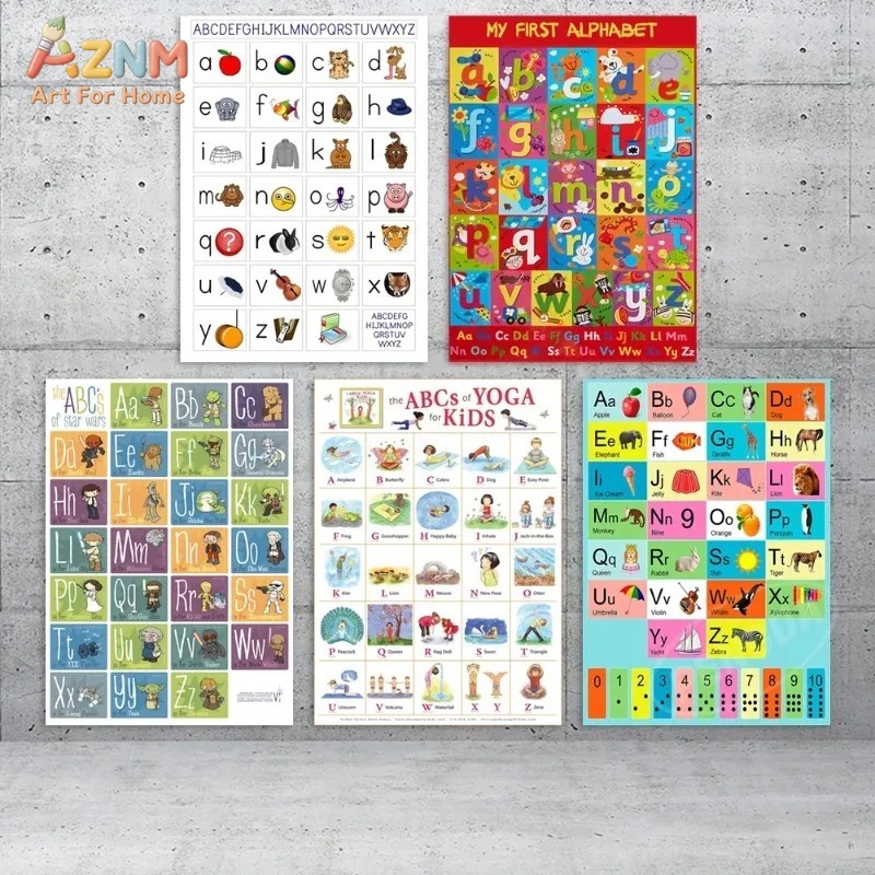 Kids Yoga Education - Poster Kanvas Tanpa Bingkai AZNM, Cetakan