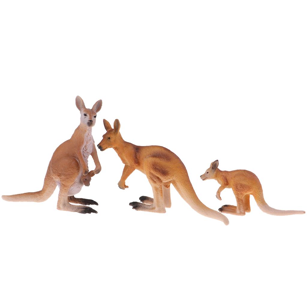 Kangaroo Kids Education - Figur Aksi Hewan Realistis Model Keluarga