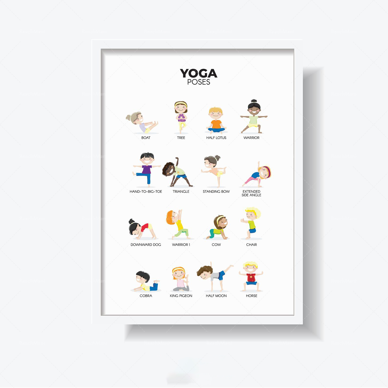 YOGA POSES Praktis Poster Pend - Kids Yoga Education ulasan dan harga