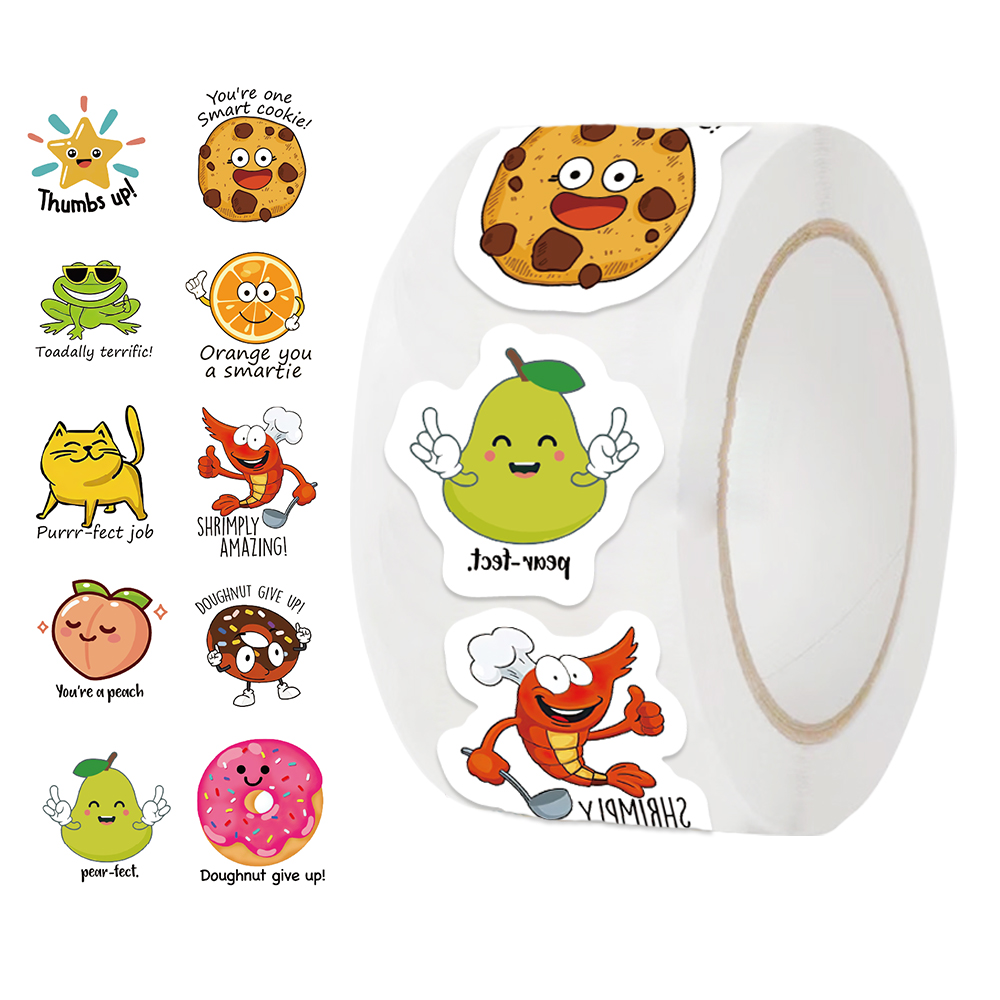 500 Buah Gulungan Stiker Lucu  - Kids Education Motivation ulasan dan harga