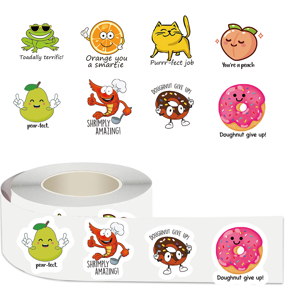 500 Buah Gulungan Stiker Lucu  - Kids Education Motivation ulasan dan harga