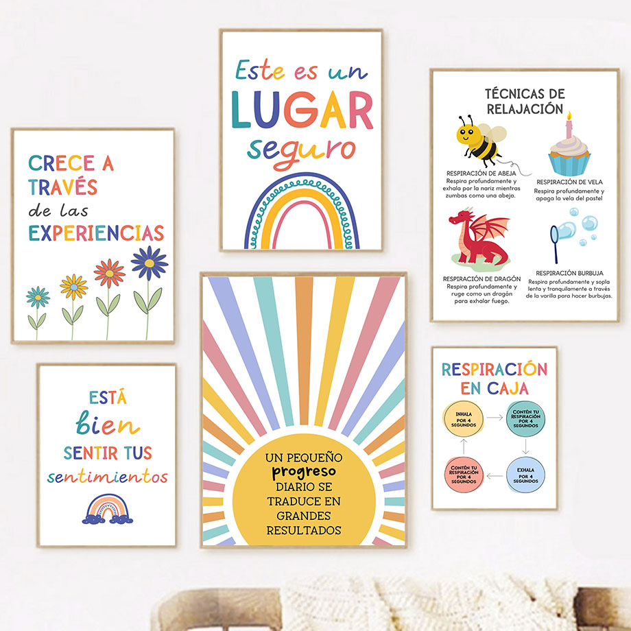 Motto Pendidikan Spanyol Lukis - Kids Educational Posters ulasan dan harga