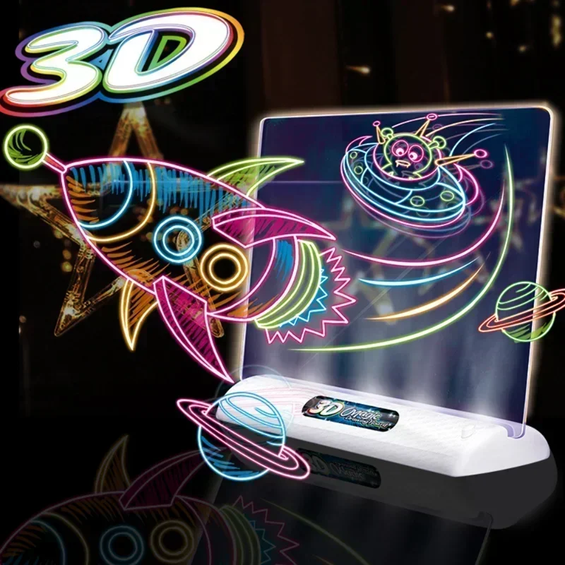Papan Gambar Ajaib 3D LED Meny - Kids Education Foundation ulasan dan harga