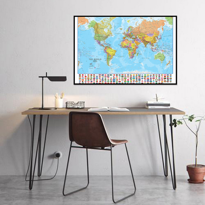 A2 Peta Dunia 59*42Cm dengan B - Kids Educational Posters ulasan dan harga