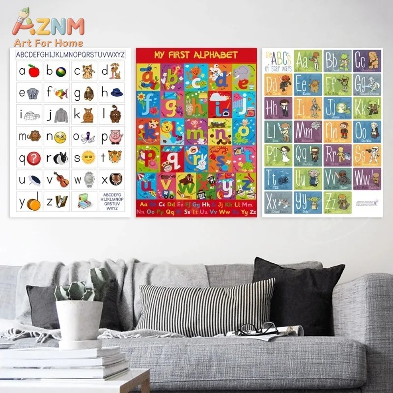 Poster Kanvas Tanpa Bingkai AZ - Kids Yoga Education ulasan dan harga