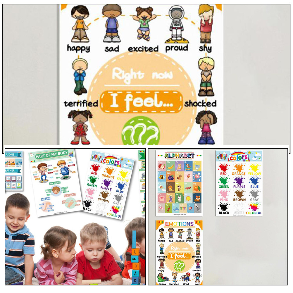 12 Lembar Poster Belajar Bahas - Kids Educational Posters ulasan dan harga