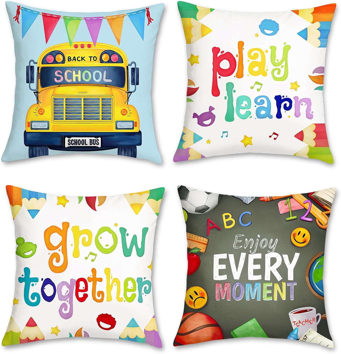 4 Paket Sarung Bantal Dekorasi - Kids Education Motivation ulasan dan harga
